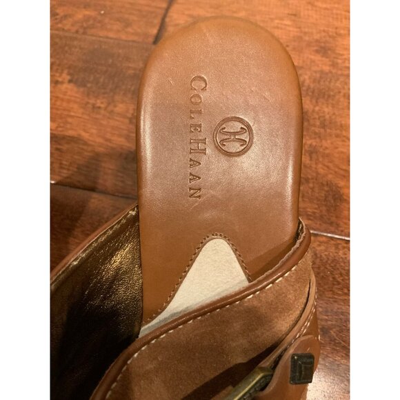 Cole Haan Brown Suede Slide Mules W/ Harness & Studded Detail, Size 6 (US) - Picture 4 of 10